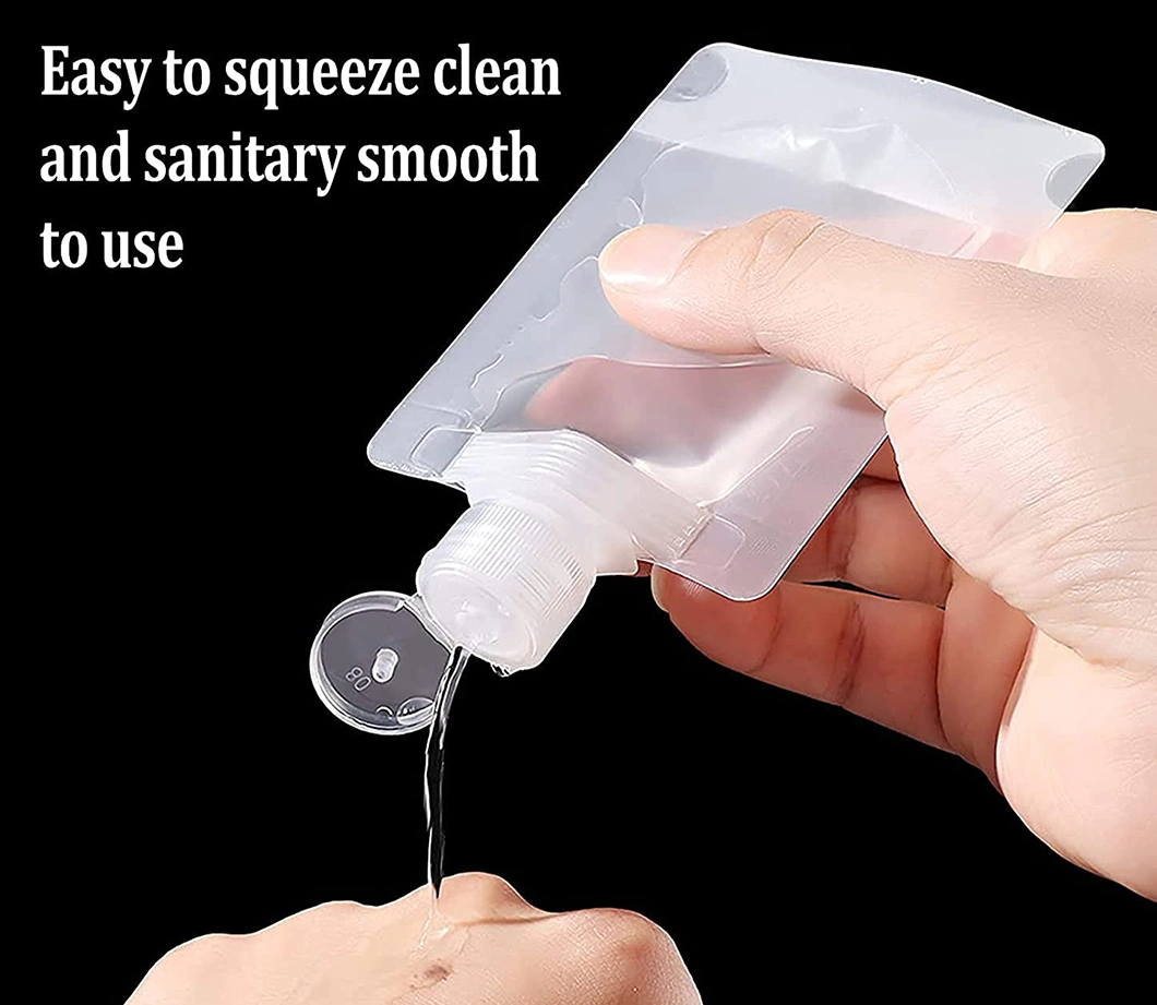 Wholesale Customized Size Transparent Frosted Spout Pouch for Lotion Shampoo Face Cream Hand Soap Packaging