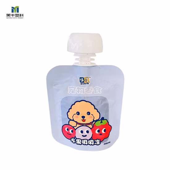 주스 소스 및 잼 포장을 위한 재사용 가능한 플라스틱 스탠드업 파우치